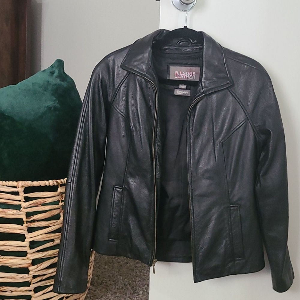 Black leather jacket